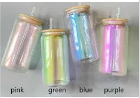 Blank Shimmer Glass Can Tumbler 20oz