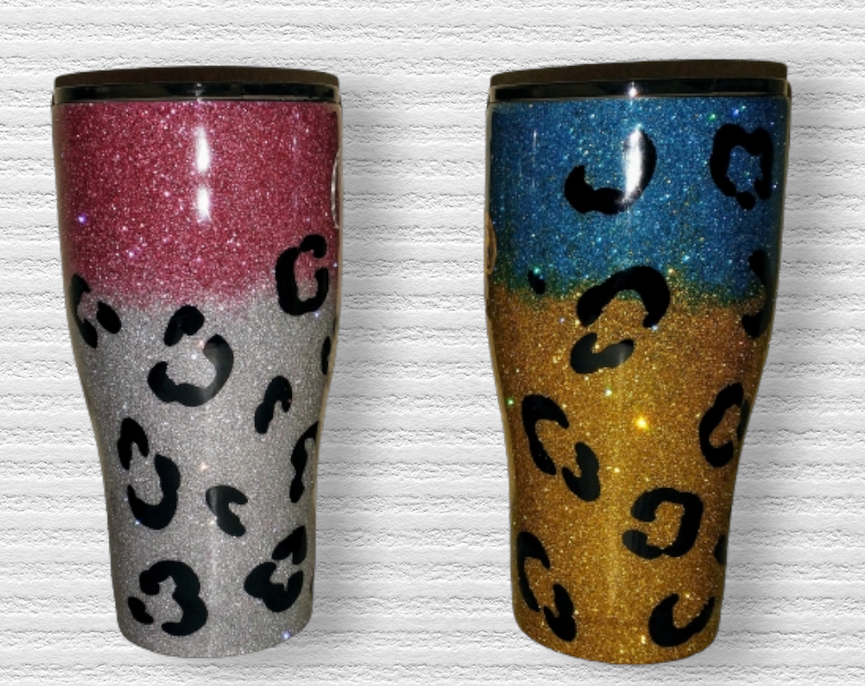 Custom Modern Curve Tumbler w/Leopard Print